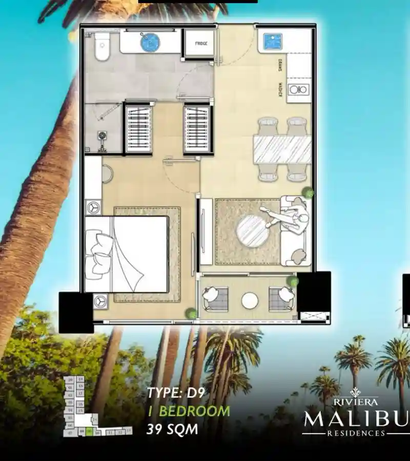 2-bedroom condo for sale in Riviera Malibu Residence – 3
