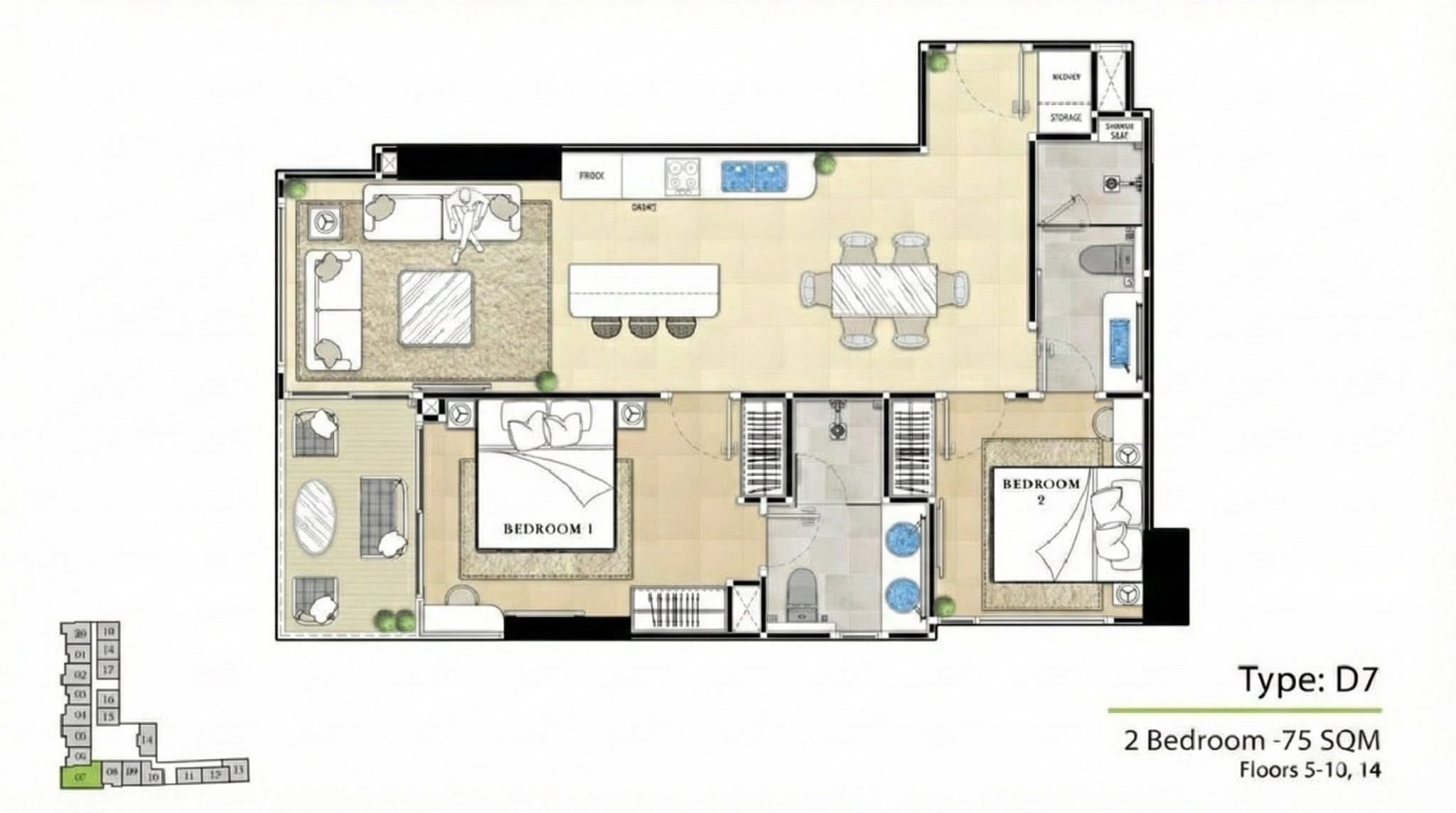 2-bedroom condo for sale in Riviera Malibu Residence – 14